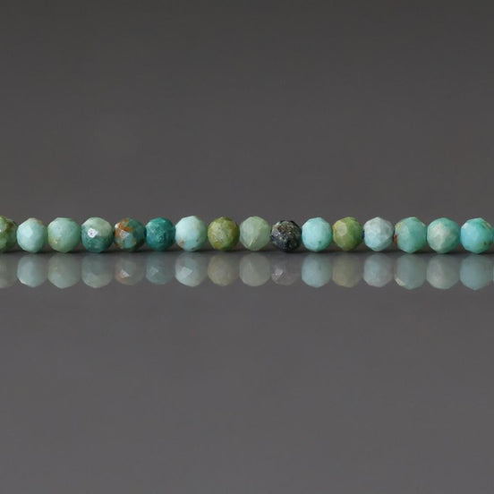 2mm AAA Arizona Turquoise Faceted Beads 12" Blue Turquoise Genuine Gemstone Beads for Jewelry Making Beading Craft Gift Beads