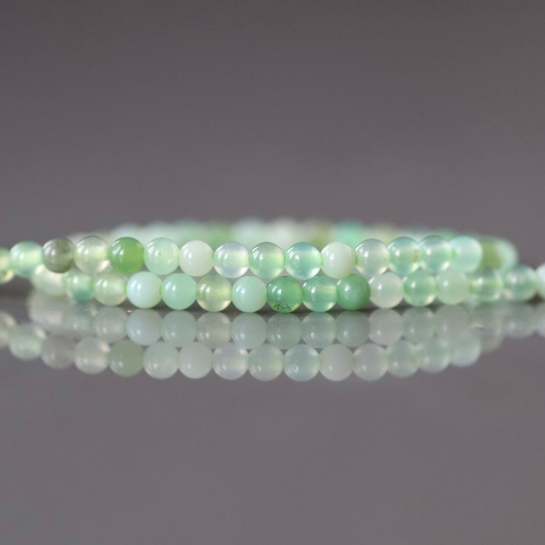 2mm Chrysoprase Smooth Beads 15" Mint Green Genuine Gemstone Beads for Jewelry Making Beading Craft Gift Beads Seed Beads