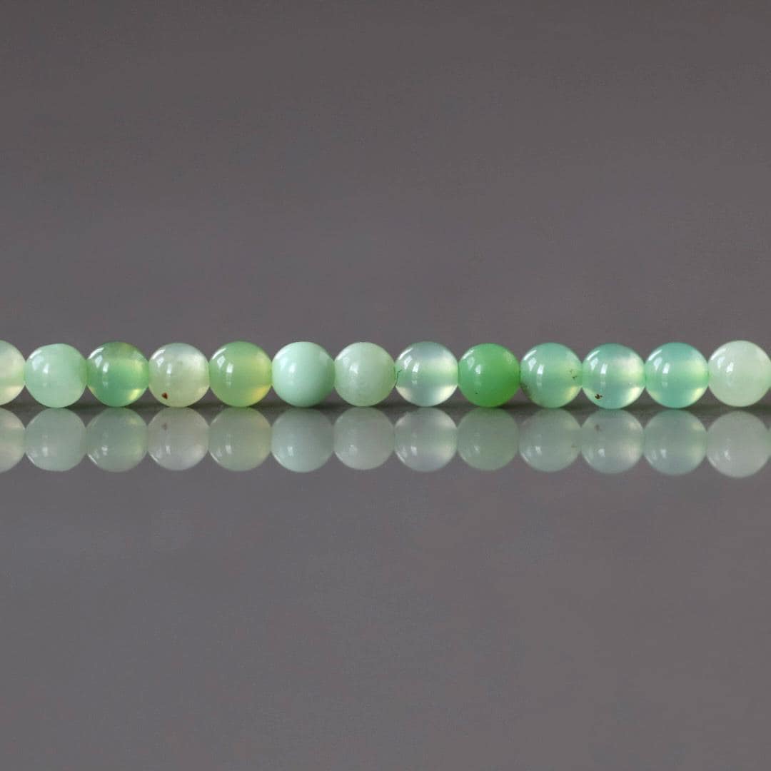 2mm Australian Chrysoprase Beads ‚Äì Tiny Smooth Round Natural Gemstone 15" Strand