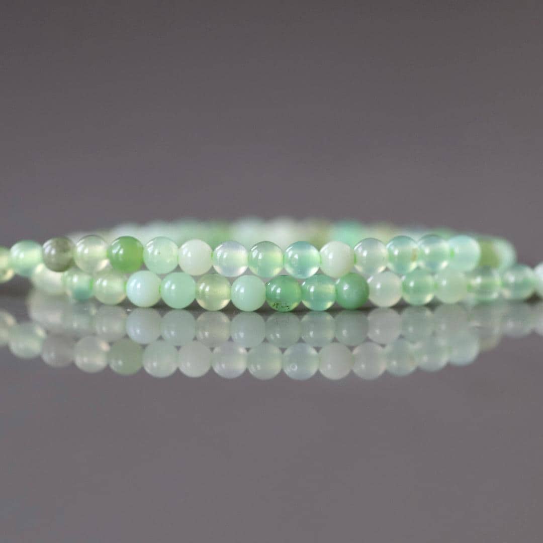 2mm Australian Chrysoprase Beads ‚Äì Tiny Smooth Round Natural Gemstone 15" Strand