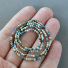 2mm Azurite Beads ‚Äì Tiny Faceted Round Natural Gemstone 15" Strand
