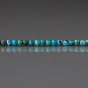 2mm Azurite in Chrysocolla Beads – Tiny Faceted Round Natural Gemstone 15