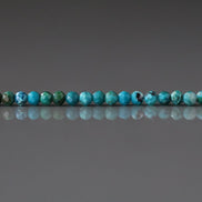2mm Azurite in Chrysocolla Beads – Tiny Faceted Round Natural Gemstone 15