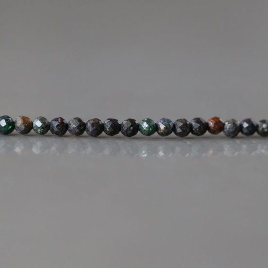 2mm Black Matrix Opal Micro Faceted Beads Genuine Opal Beads 15" Gemstone Beads for Jewelry Making Beading Craft Gift