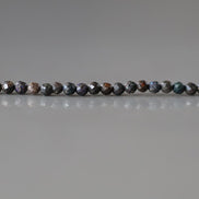 2mm Black Matrix Opal Beads – Tiny Faceted Round Natural Gemstone 15