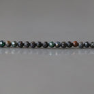 2mm Black Matrix Opal Beads – Tiny Faceted Round Natural Gemstone 15" Strand