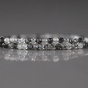 2mm Black Rutilated Quartz Faceted Beads Genuine Turmalinated Quartz Beads 15