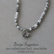 2mm Black Rutilated Quartz Faceted Beads Genuine Turmalinated Quartz Beads 15