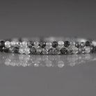 2mm Black Rutilated Quartz Beads - Tiny Faceted Round Natural Gemstone 15" Strand