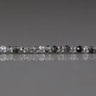 2mm Black Rutilated Quartz Beads - Tiny Faceted Round Natural Gemstone 15" Strand