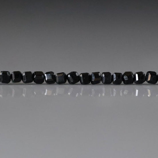 2mm Black Tourmaline Cube Beads Genuine Tourmaline Beads 15.5" Gemstone Beads for Jewelry Making