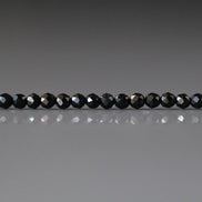 2mm Black Tourmaline Micro Faceted Beads Genuine Tourmaline 15
