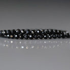 2mm Black Tourmaline Beads ‚Äì Tiny Faceted Round Natural Gemstone 15" Strand