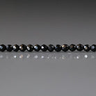 2mm Black Tourmaline Beads ‚Äì Tiny Faceted Round Natural Gemstone 15" Strand