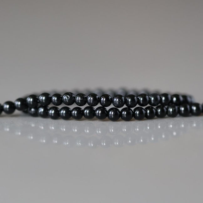 2mm Black Tourmaline Smooth Beads Genuine Tourmaline Beads 15" Gemstone Beads for DIY Jewelry Making October Birthstone Crafter Beading Gift