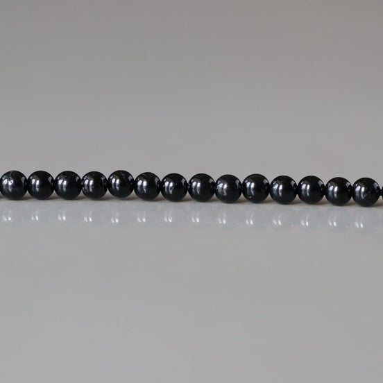 2mm Black Tourmaline Beads ‚Äì Tiny Smooth Round Natural Gemstone 15" Strand