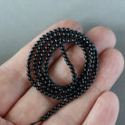 2mm Black Tourmaline Beads ‚Äì Tiny Smooth Round Natural Gemstone 15" Strand