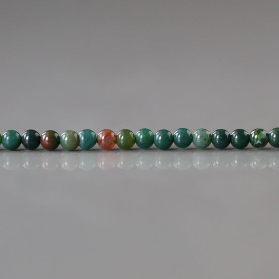 2mm Bloodstone Smooth Beads Genuine Bloodstone Beads 15" Gemstone Beads for DIY Jewelry Making Gift for Crafter