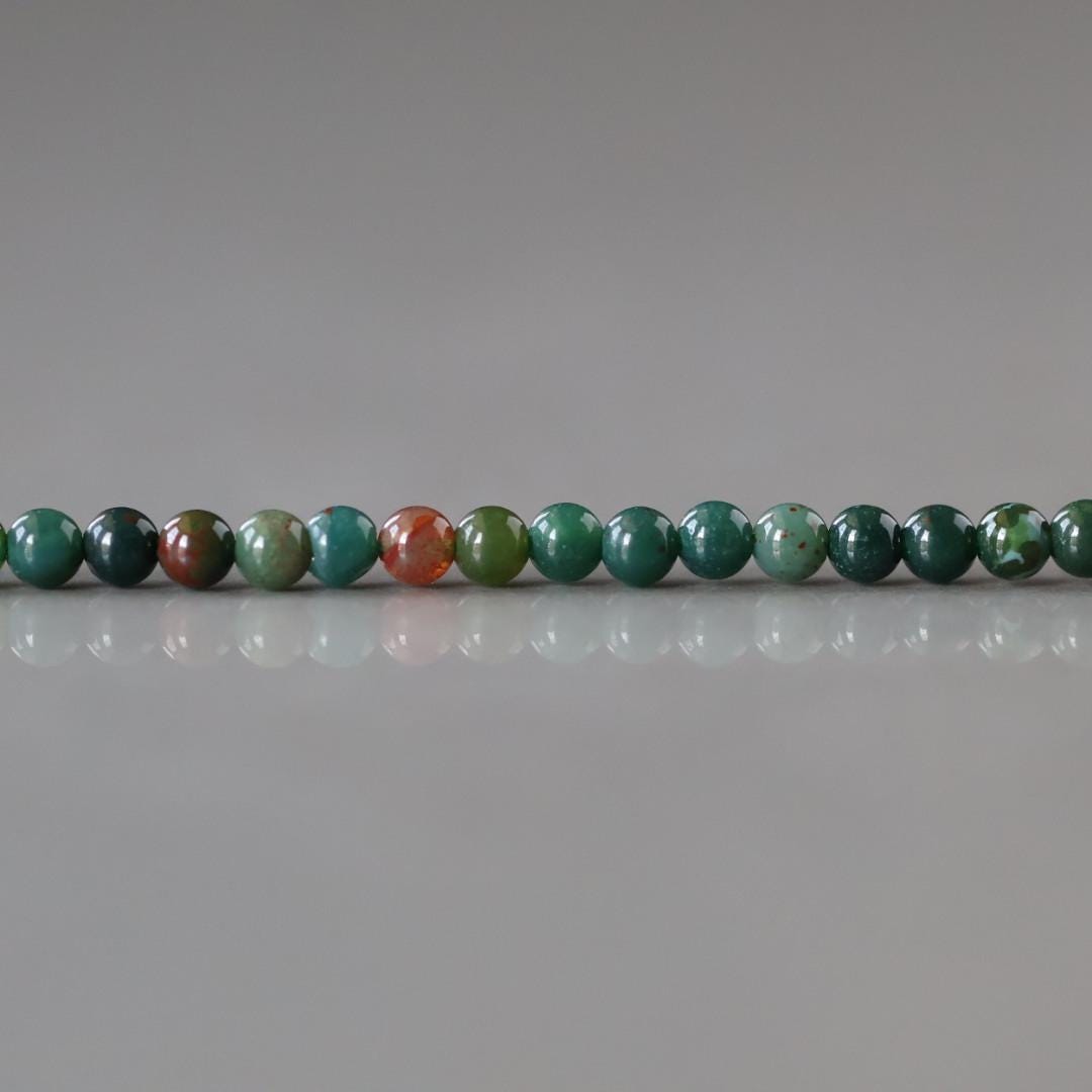 2mm Bloodstone Beads ‚Äì Tiny Smooth Round Natural Gemstone 15" Strand