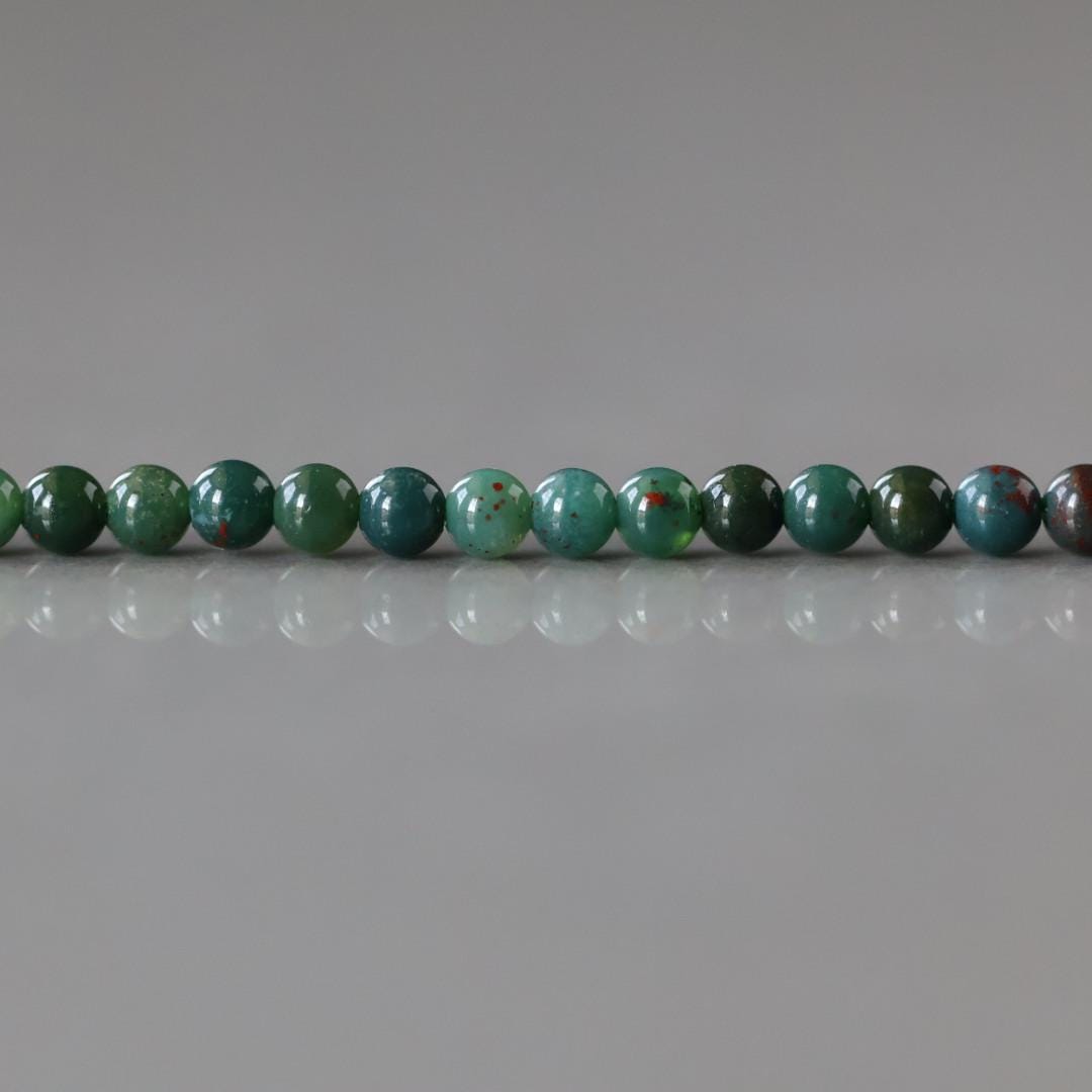 2mm Bloodstone Beads ‚Äì Tiny Smooth Round Natural Gemstone 15" Strand