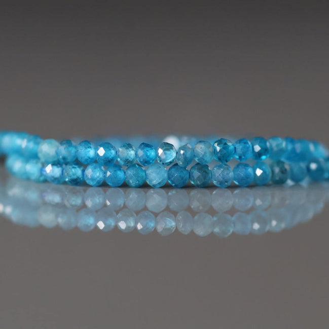 2mm Blue Apatite Faceted Beads 15" Genuine Gemstone Beads for Jewelry Making Beading Craft Gift Beads Tiny 2mm Seed Beads