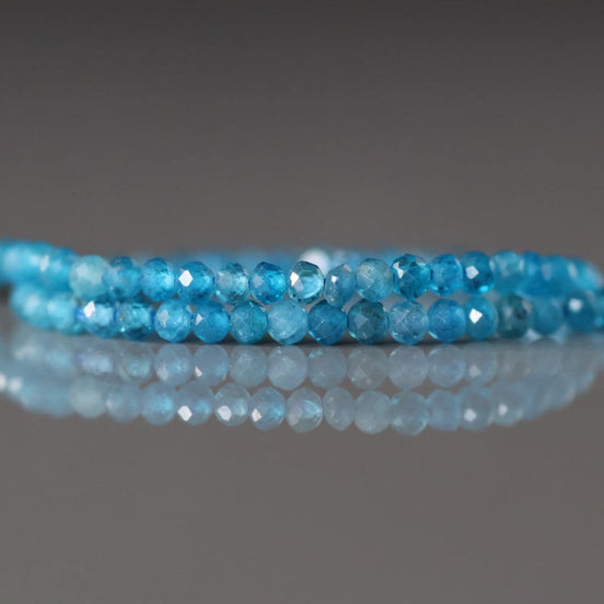 2mm Blue Apatite Faceted Beads 15" Genuine Gemstone Beads for Jewelry Making Beading Craft Gift Beads Tiny 2mm Seed Beads