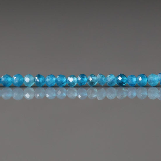2mm Blue Apatite Faceted Beads 15" Genuine Gemstone Beads for Jewelry Making Beading Craft Gift Beads Tiny 2mm Seed Beads