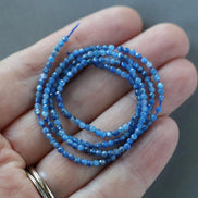 2mm Blue Kyanite Beads – Tiny Faceted Round Natural Gemstone 15