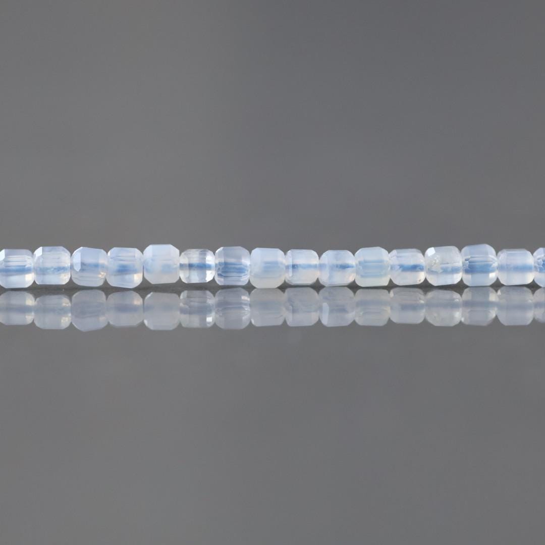 2mm Blue Lace Agate Beads ‚Äì Tiny Faceted Cube Natural Gemstone 15" Strand