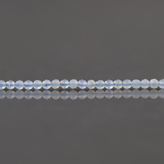 2mm Natural Blue Lace Agate Faceted Beads 15" Pale Blue Genuine Gemstone Beads for Jewelry Making Beading Craft Gift