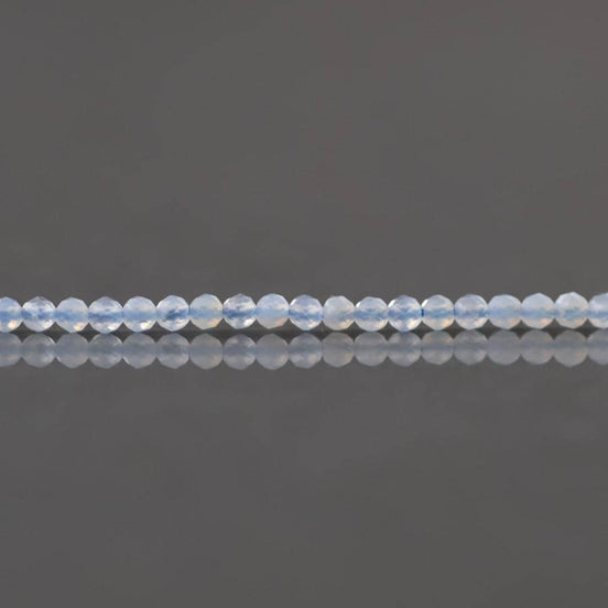2mm Blue Lace Agate Beads ‚Äì Tiny Faceted Round Natural Gemstone 15" Strand