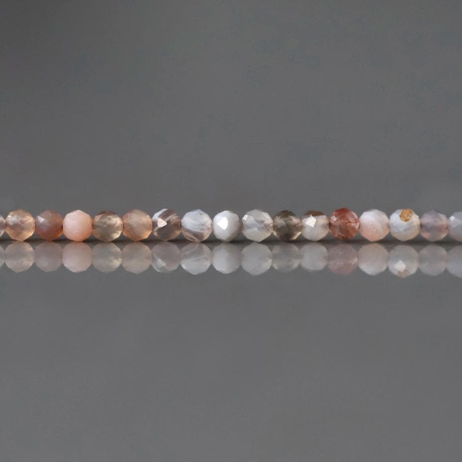 2mm Botswana Agate Beads – Tiny Faceted Round Natural Gemstone 15" Strand
