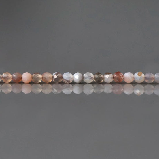 2mm Botswana Agate Beads – Tiny Faceted Round Natural Gemstone 15" Strand