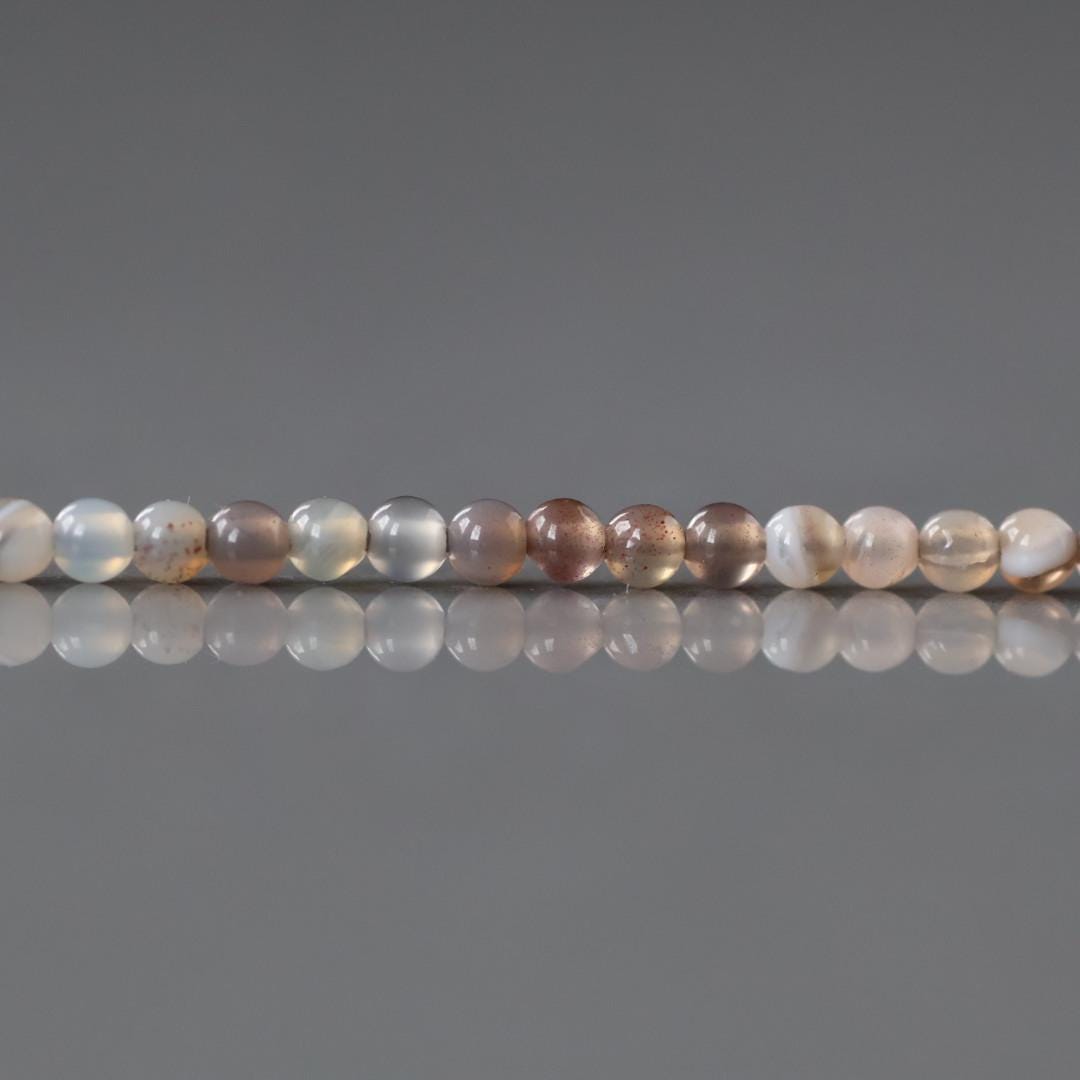 2mm Botswana Agate Smooth Beads Genuine Tiny Agate Beads 15" Gemstone Beads for Jewelry Making Beading Gift for crafter