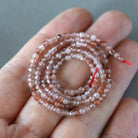 2mm Brown Rutilated Quartz Beads ‚Äì Tiny Faceted Round Natural Gemstone 15" Strand