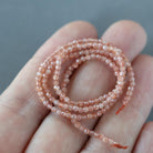 2mm Brown Sunstone Beads ‚Äì Tiny Faceted Round Natural Gemstone 12" Strand