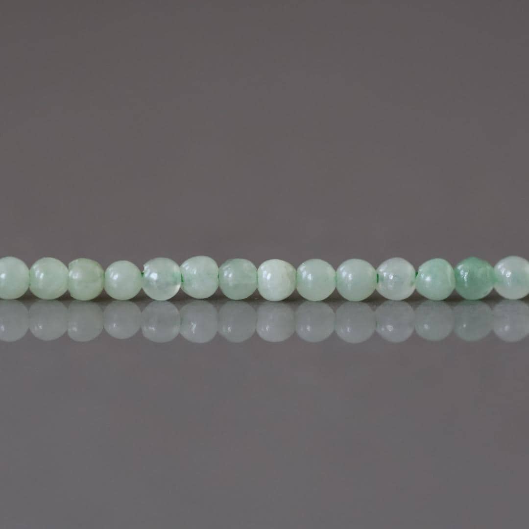 2mm Burma Jade Beads – Tiny Smooth Round Natural Gemstone 15" Strand