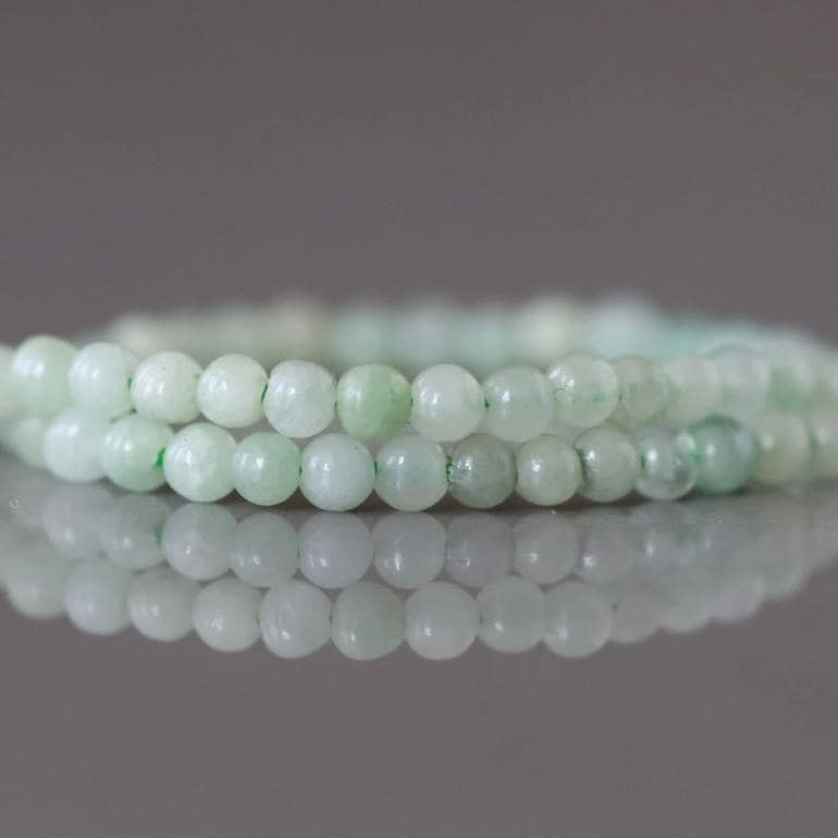 2mm Burma Jade Beads – Tiny Smooth Round Natural Gemstone 15" Strand