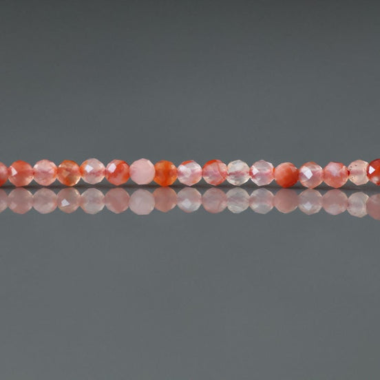 2mm Natural Carnelian Faceted Beads Strand 15" Genuine Red Agate Gemstone Beads Jewelry Making Beading Craft Gift Self-Love Abundance