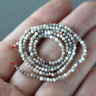 2mm Chicken Bloodstone Beads ‚Äì Tiny Faceted Round Natural Gemstone 15" Strand