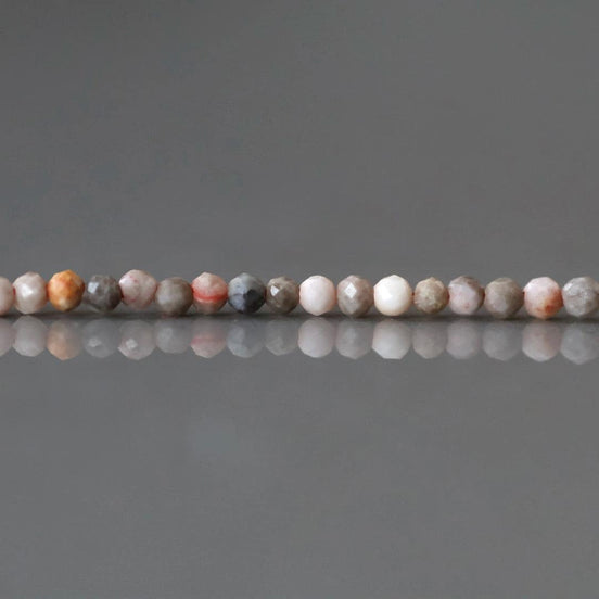 2mm Chicken Bloodstone Beads ‚Äì Tiny Faceted Round Natural Gemstone 15" Strand