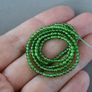 2mm AAA Chrome Diopside Smooth Beads Genuine Small Emerald Green Beads 15