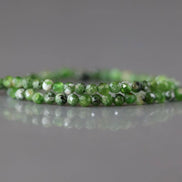 2mm Chrome Diopside in Quartz Beads ‚Äì Tiny Faceted Round Natural Gemstone 15