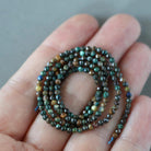 2mm Chrysocolla Beads ‚Äì Tiny Faceted Round Natural Gemstone 15" Strand