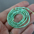 2mm Chrysoprase Beads ‚Äì Tiny Faceted Round Natural Gemstone 15" Strand