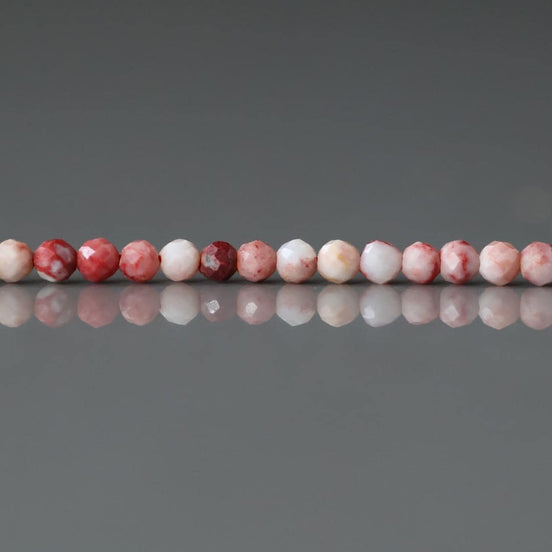 2mm Rare Cinnabrite Faceted Beads 15" Red Cinabar in Quartz Matrix Genuine Gemstone Beads for Jewelry Making Beading Craft Gift Beads