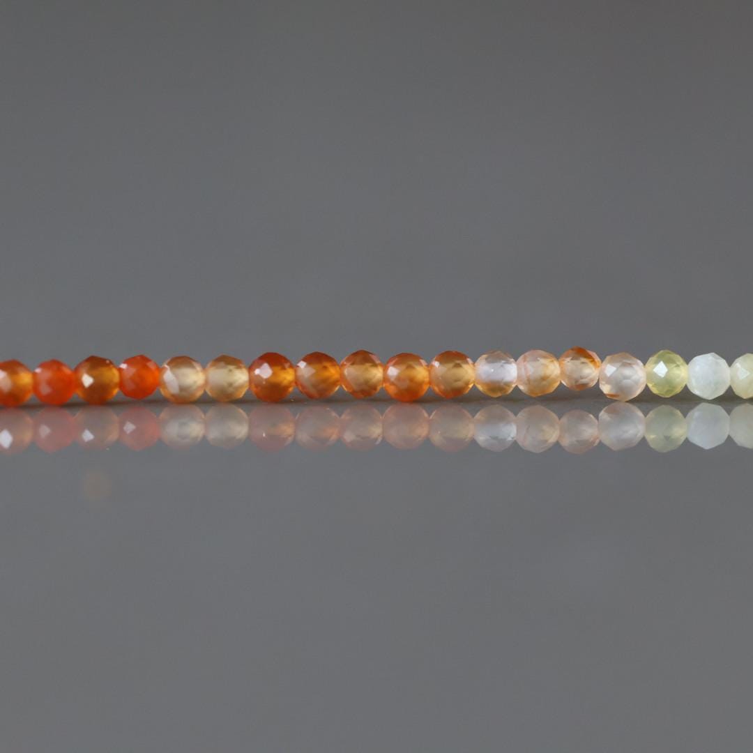 2mm Colorful Agate Beads ‚Äì Tiny Faceted Round Natural Gemstone 15" Strand