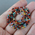 2mm Colorful Agate Beads ‚Äì Tiny Faceted Round Natural Gemstone 15" Strand