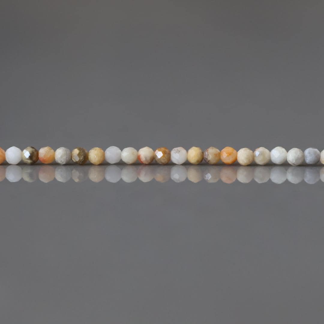 2mm Crazy Agate Micro Faceted Beads 15" Yellow Genuine Gemstone Beads for Jewelry Making Beading Craft Gift