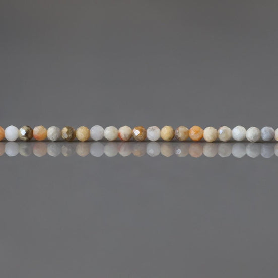 2mm Crazy Lace Agate Beads ‚Äì Tiny Faceted Round Natural Gemstone 15" Strand